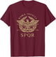 Roma Invicta SPQR Roman Eagle Distressed T-Shirt - T-Shirt | Maroon