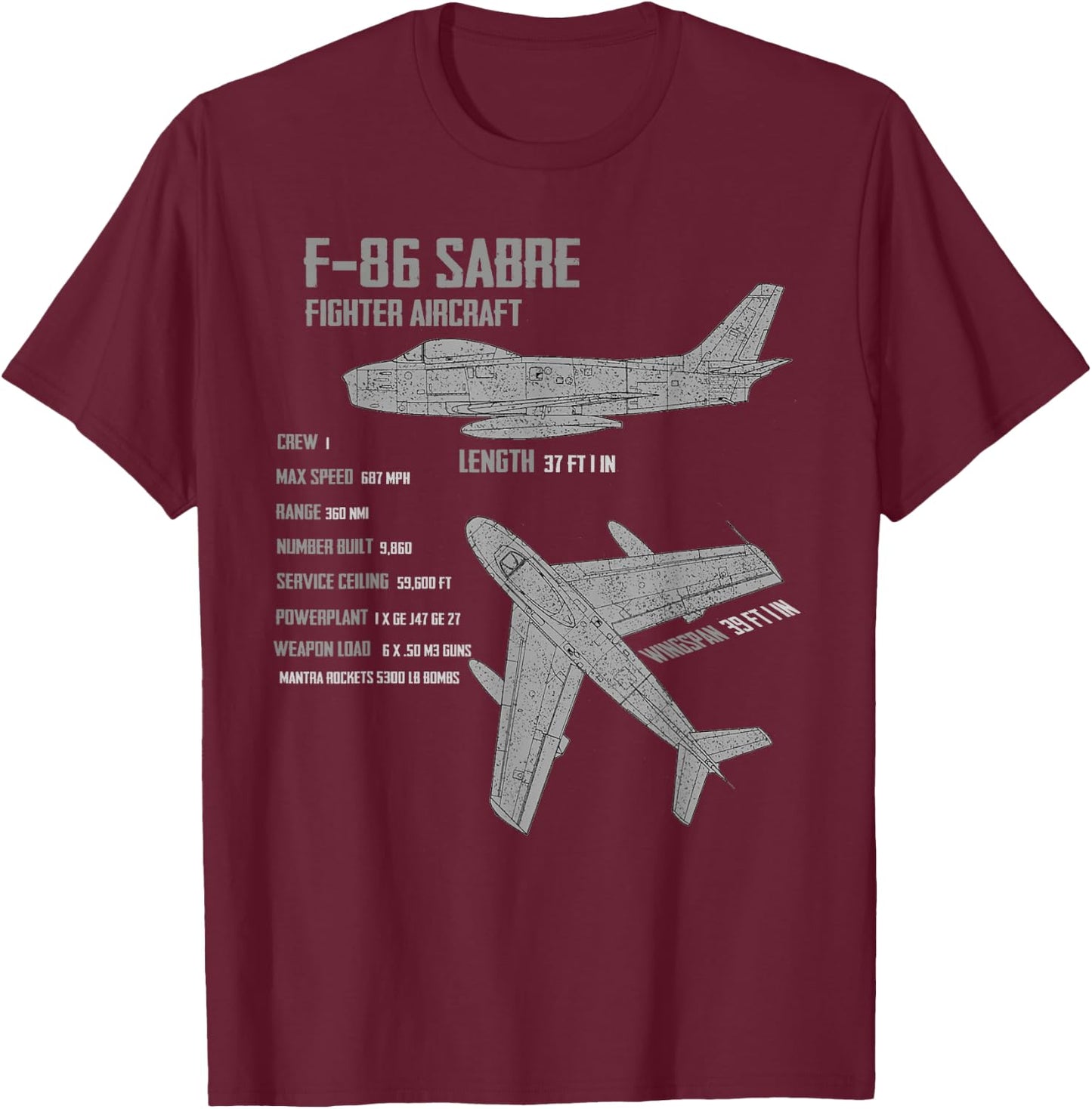 F-86 Sabre T-Shirt - T-Shirt | Maroon