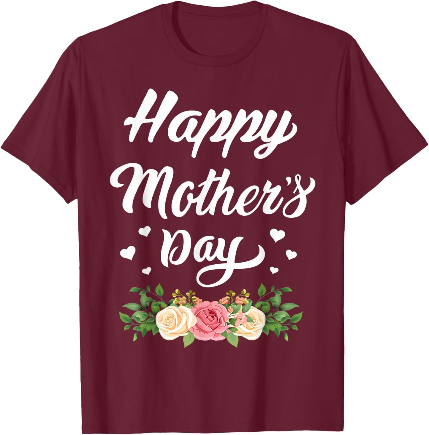 Happy Mother's Day 2024 Mom Grandma T-Shirt - T-Shirt | Maroon