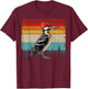 Vintage Distressed Retro Style Cool Woodpecker Bird T-Shirt - T-Shirt | Maroon