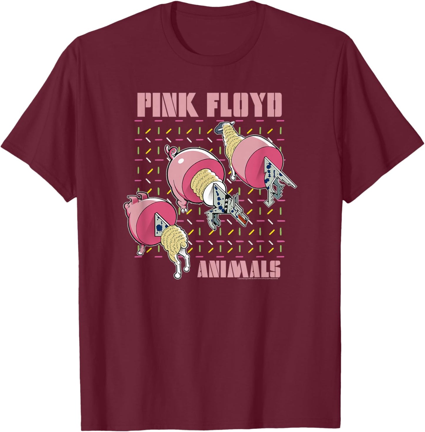 Pink Floyd Animals 2018 Remix Pig Wolf Sheep T-Shirt - T-Shirt | Maroon