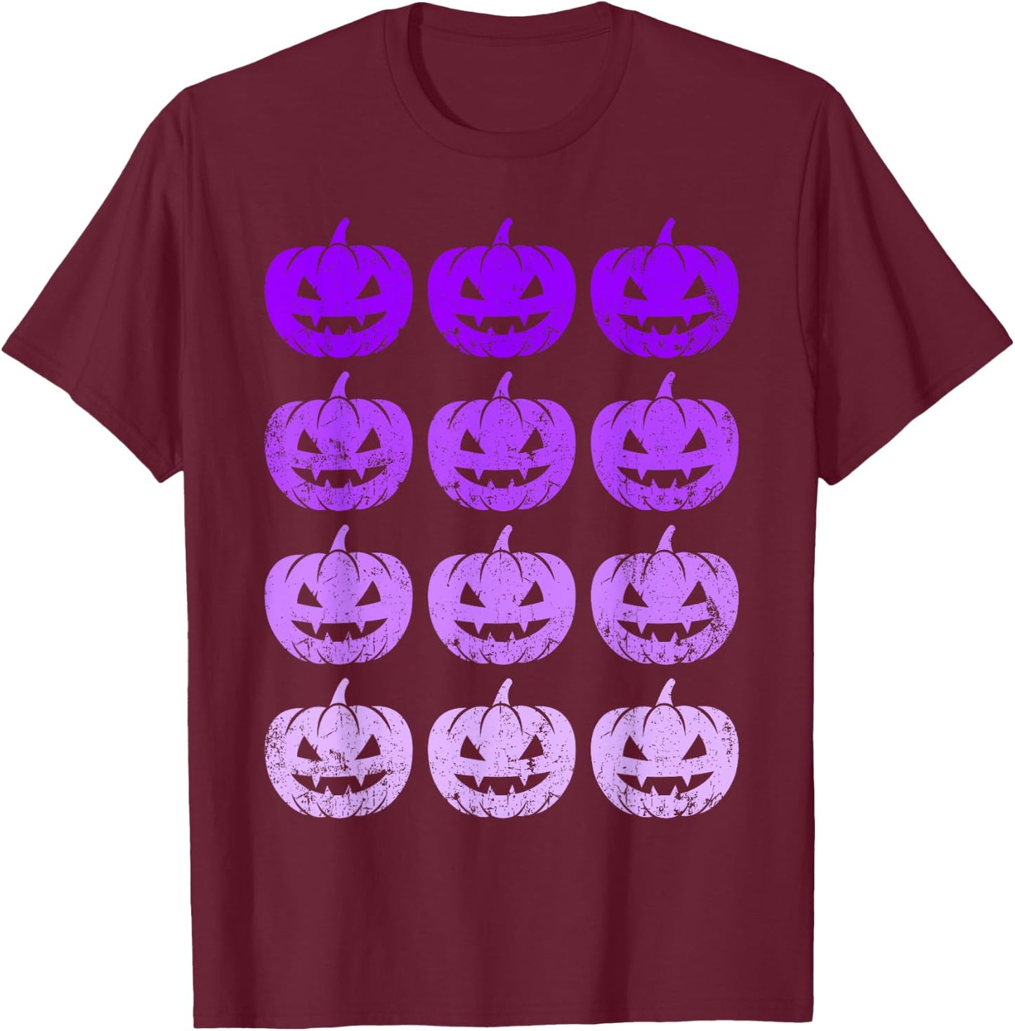 Halloween pumpkins, purple T-Shirt - T-Shirt | Maroon