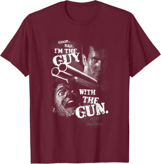 Army of Darkness Guy with The Gun Small T-Shirt - T-Shirt | Maroon