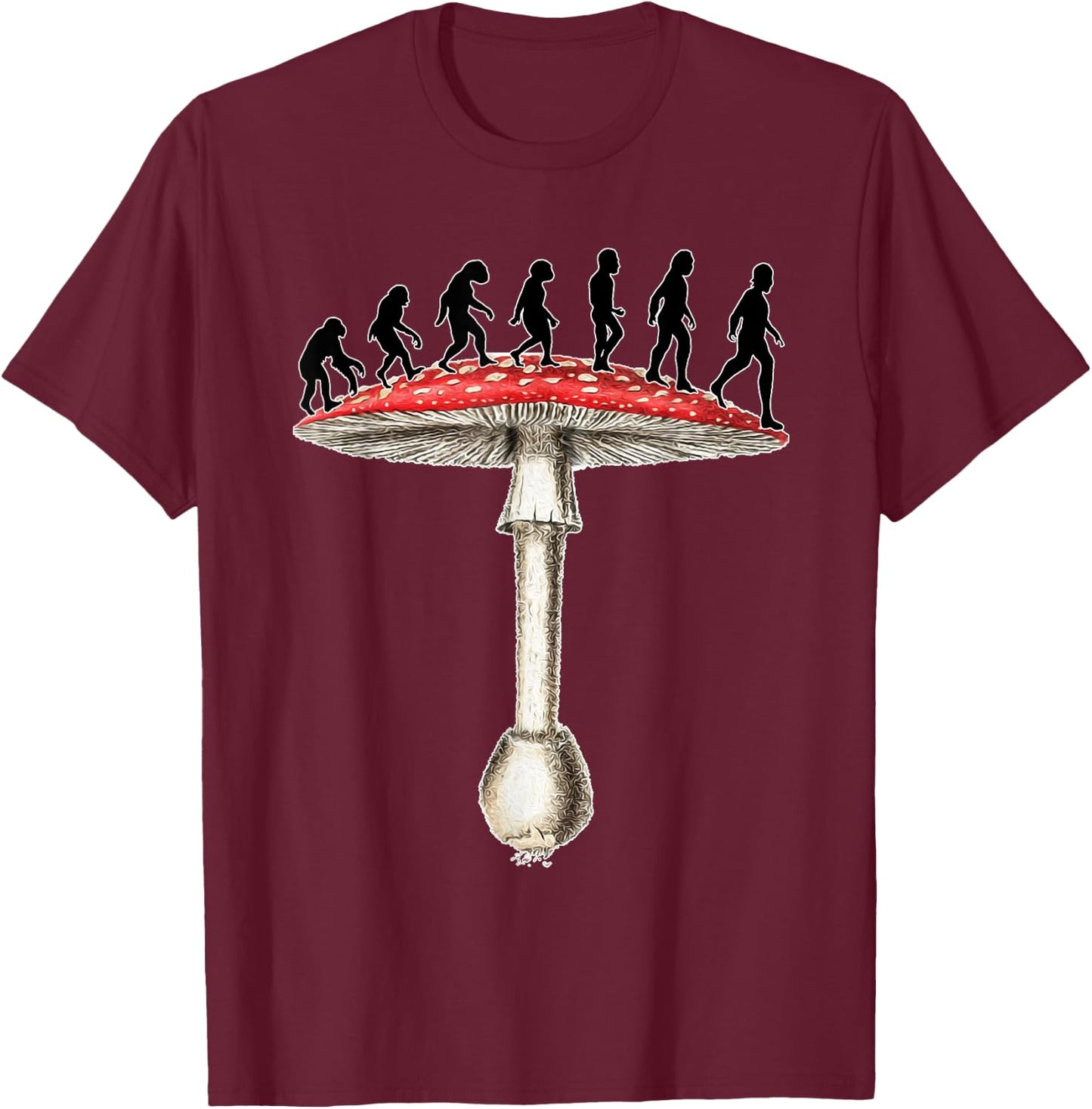 Stoned Ape Funny Theory Microdosing since Ancient Times T-Shirt - T-Shirt | Maroon