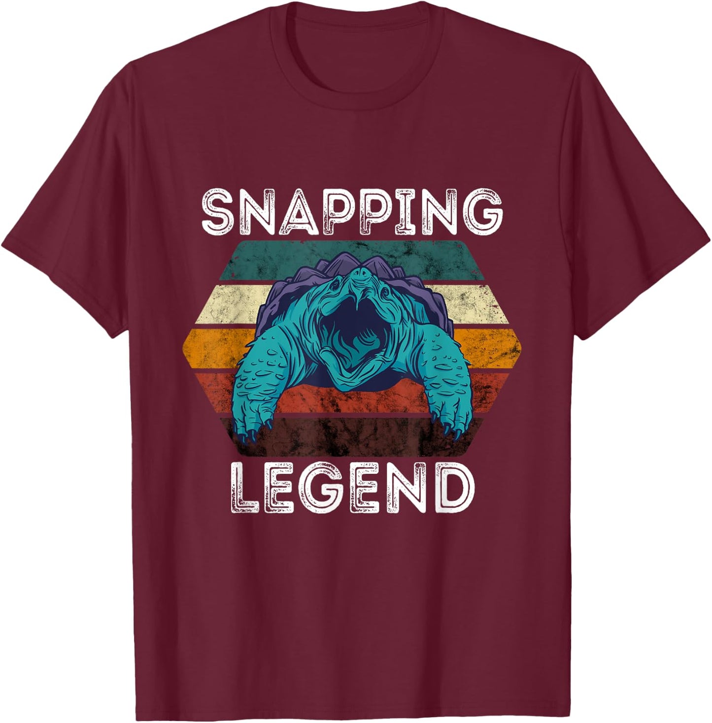 Snapping Legend Aligator Snapping Turtle Retro Reptile Lover T-Shirt - T-Shirt | Maroon