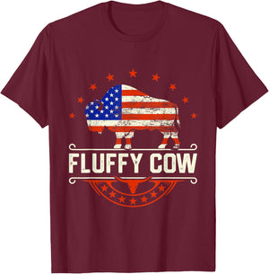 Fluffy Cow | Vintage American bison buffalo lover wildlife T-Shirt - T-Shirt | Maroon