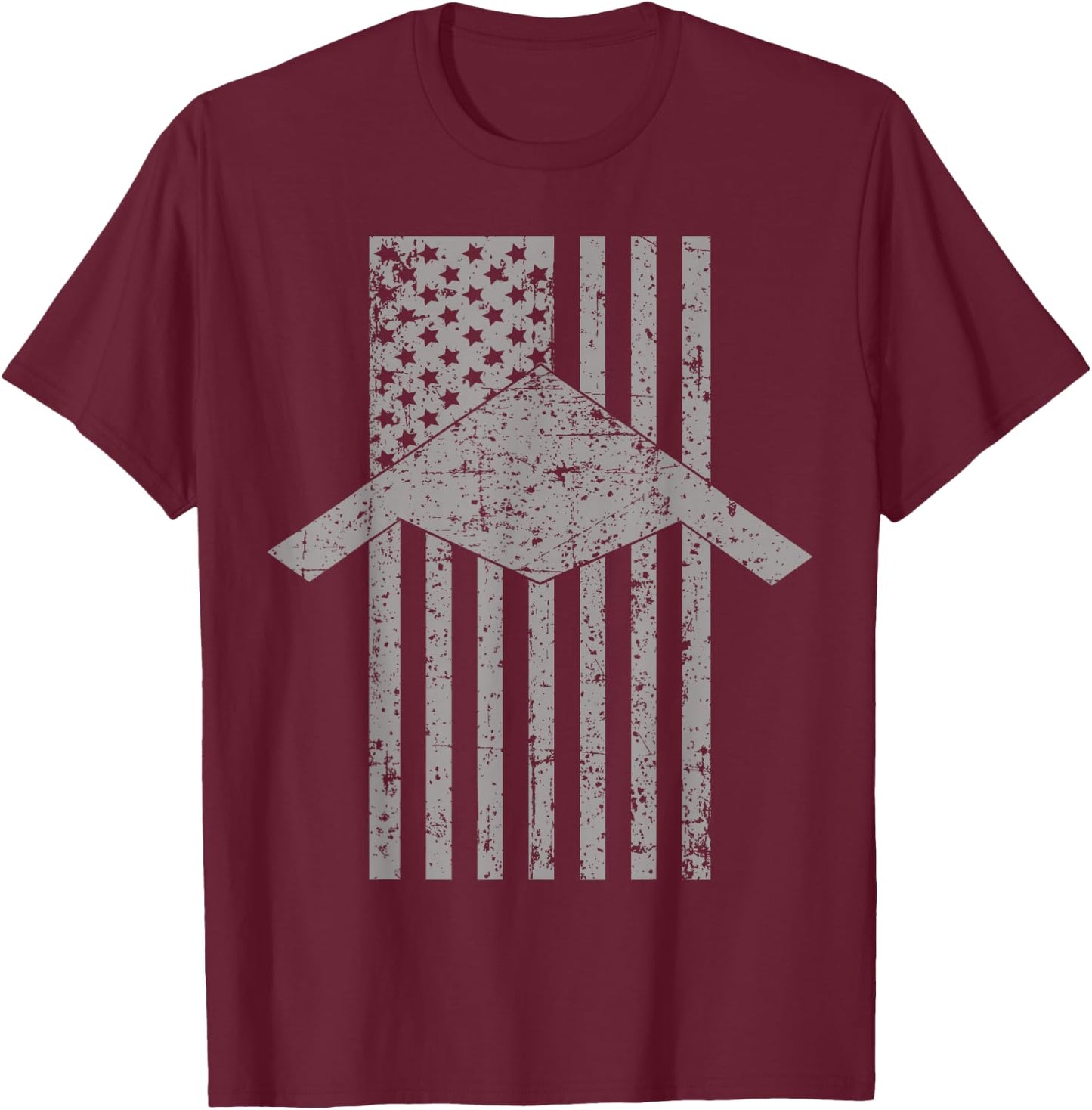 B-21 Raider Stealth Bomber Patriotic Vintage American Flag T-Shirt - T-Shirt | Maroon