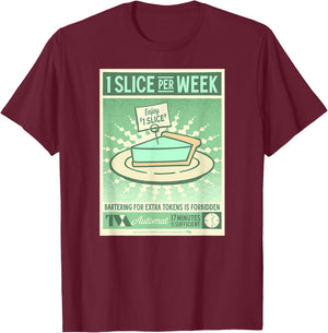 Marvel Studios Loki Season 2 TVA Automat 1 Slice of Pie MCU T-Shirt - T-Shirt | Maroon