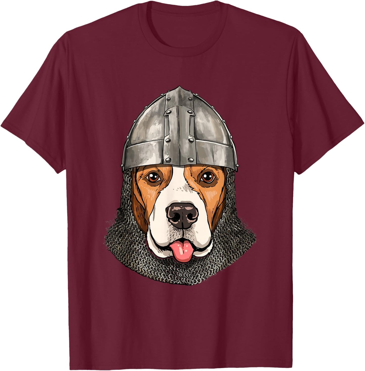 Beagle Medieval Knight Templar Pet Puppy Beagle Dog Lover T-Shirt - T-Shirt | Maroon