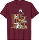 Funny Horror Movie Kitten Playing On Cat Tree T-Shirt - T-Shirt | Maroon