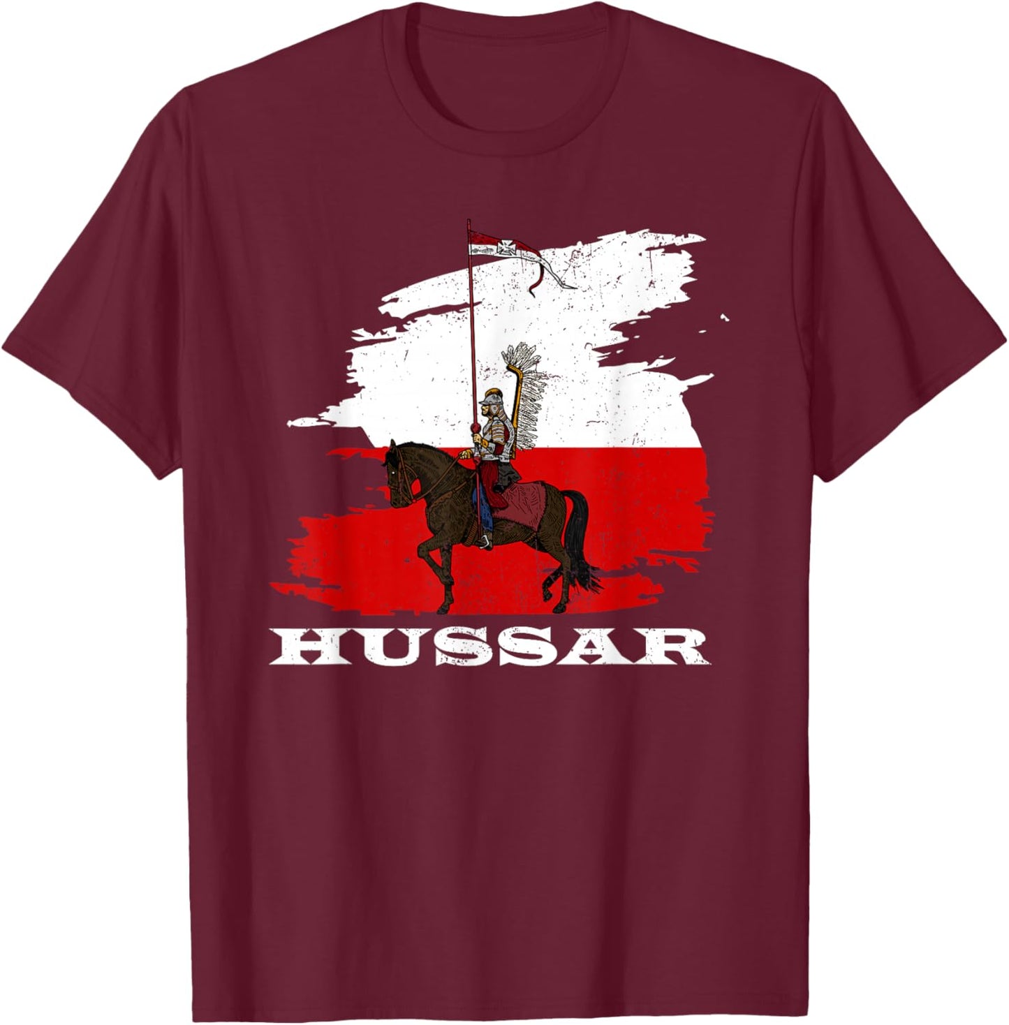 Poland husaria Polish winged hussars military Polska Krakow T-Shirt - T-Shirt | Maroon