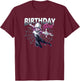 Marvel Spider-Man Spider-Gwen Birthday Girl Neon Web Swing T-Shirt - T-Shirt | Maroon