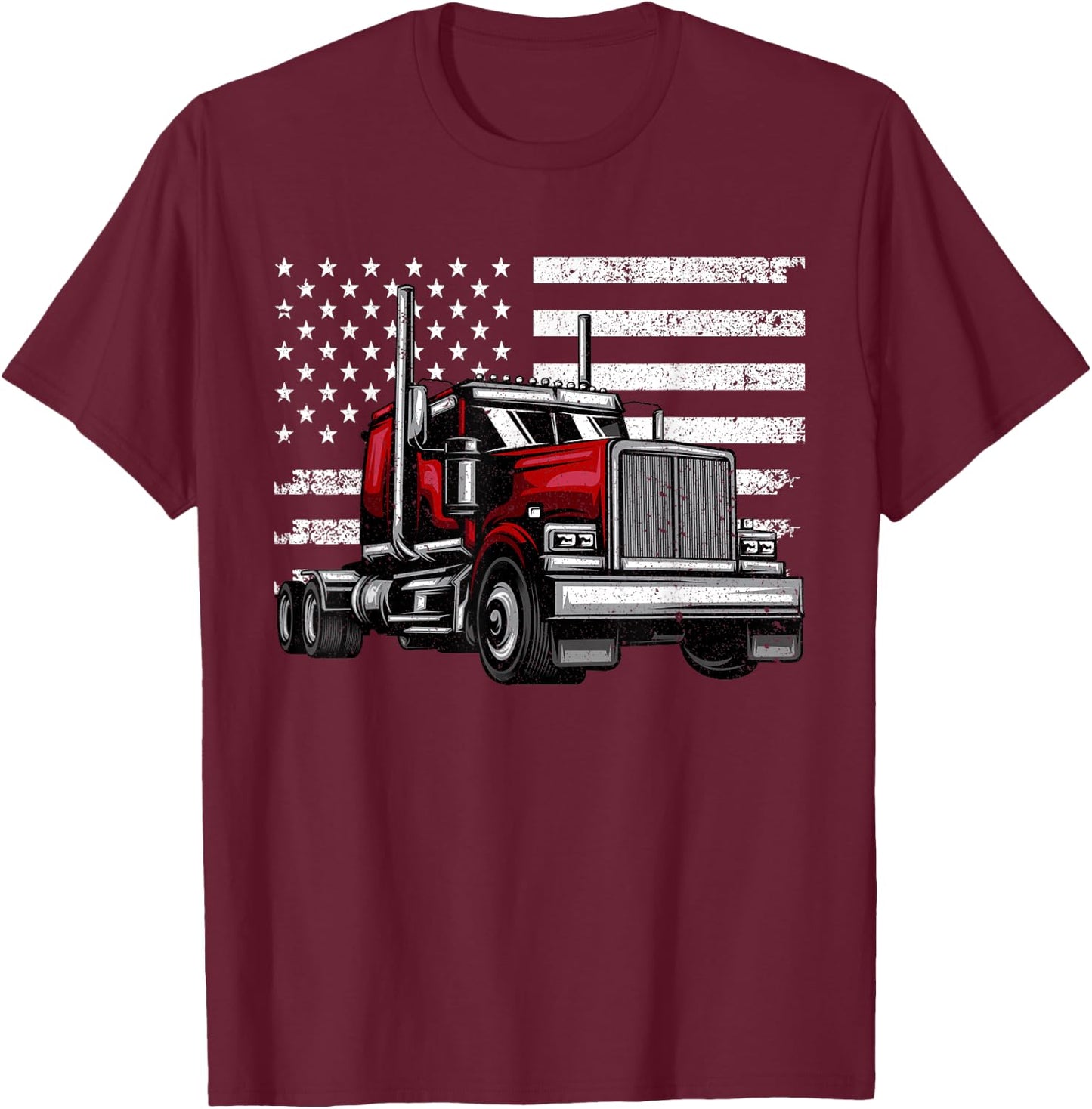 Cool Truck Design Women Trucker Vehicle Truck Driver T-Shirt - T-Shirt | Maroon