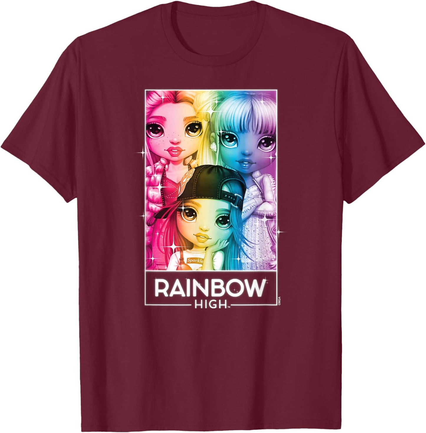 Rainbow High - Rainbow Sparkle T-Shirt - T-Shirt | Maroon