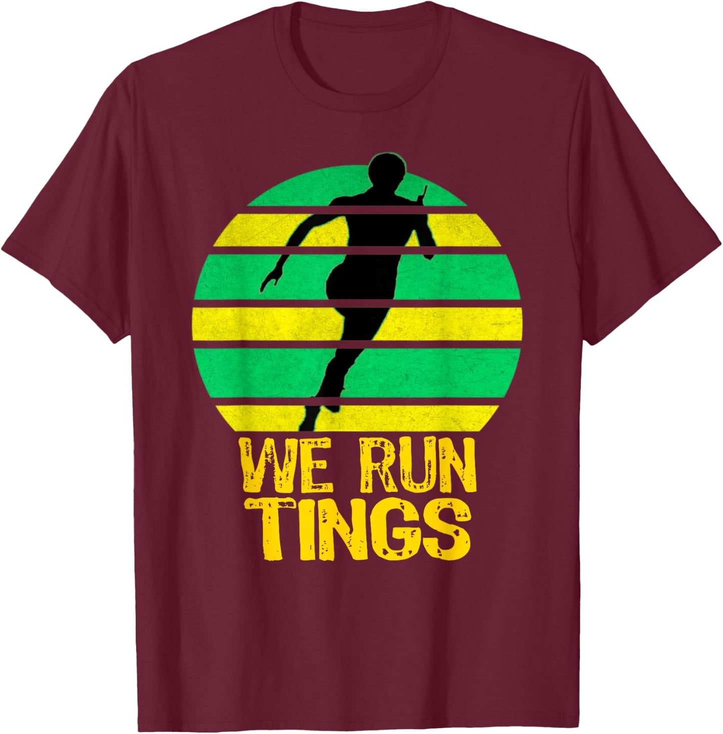 Jamaica Track Quote T-Shirt - T-Shirt | Maroon