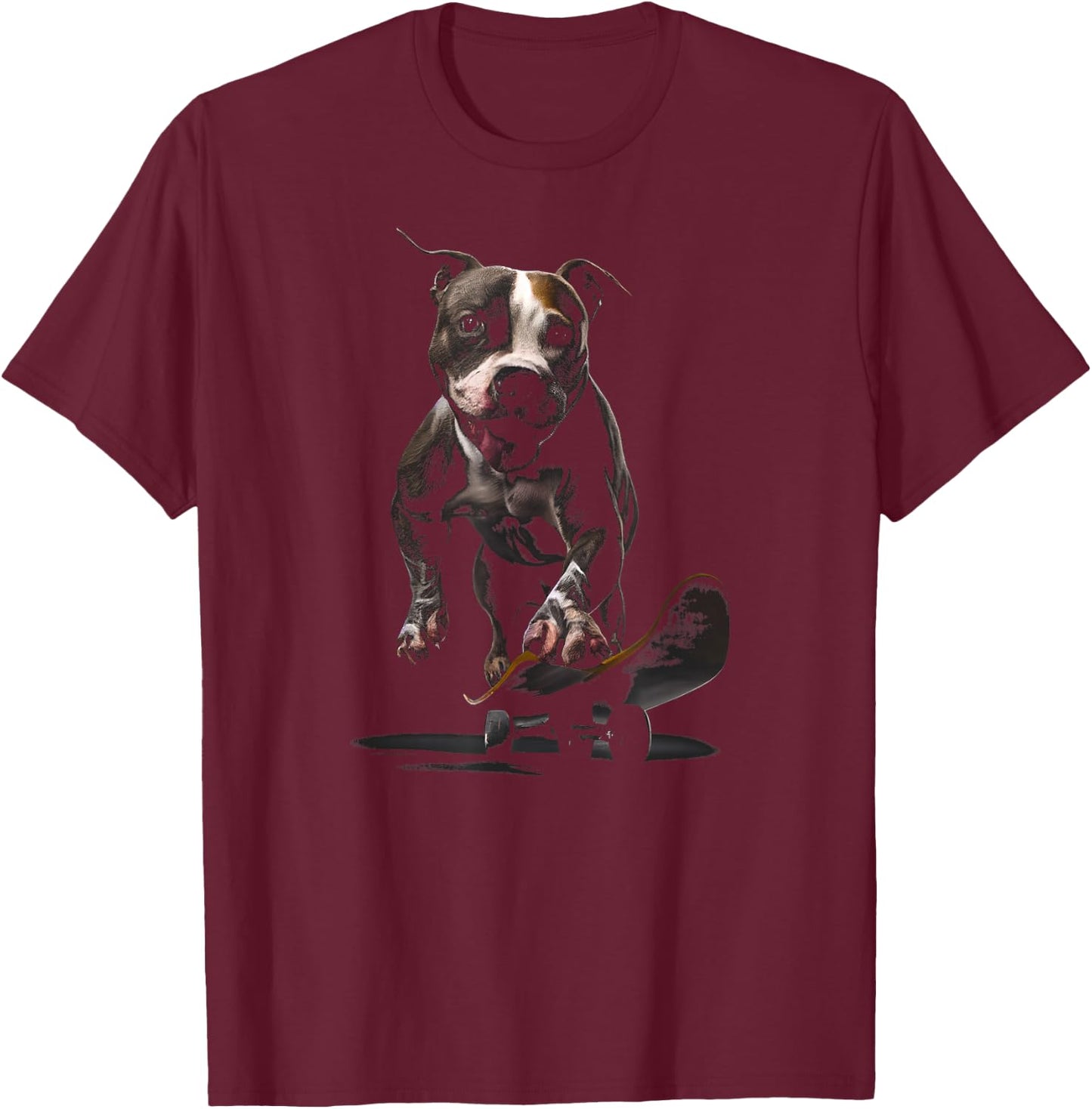 Art Colorful American Staffordshire Terrier T-Shirt - T-Shirt | Maroon