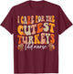 Labor and Delivery Nurse Turkeys Thanksgiving Groovy Nurse T-Shirt - T-Shirt | Maroon