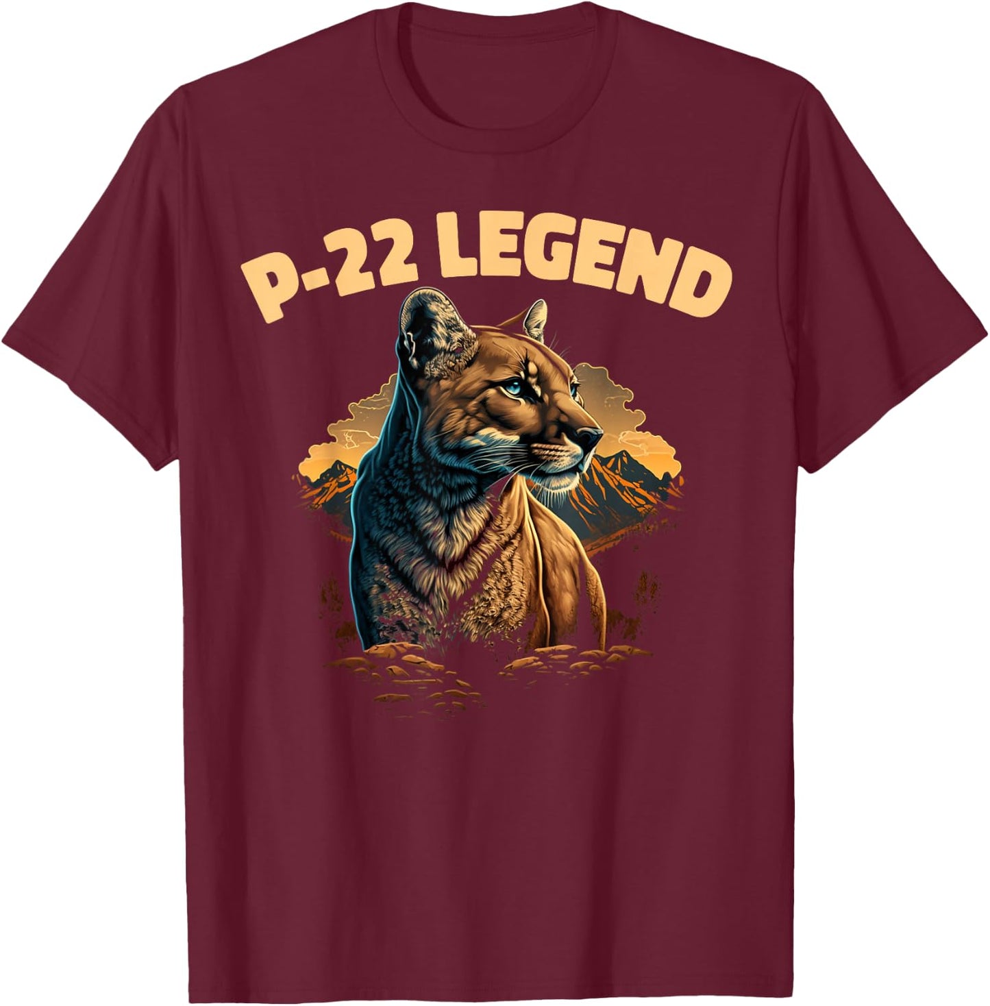 P-22 Mountain Lion Silver Lake P22 T-Shirt - T-Shirt | Maroon