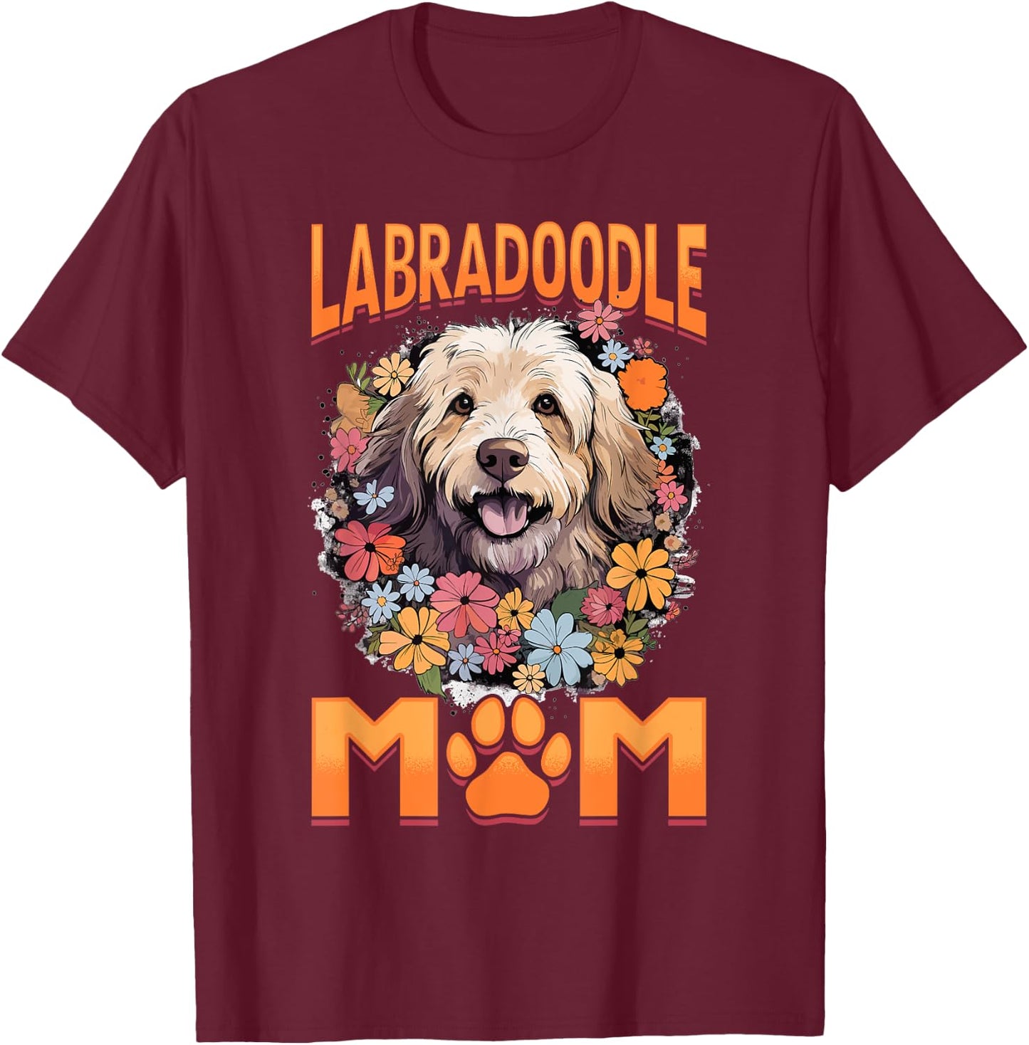 Labradoodle Dog Breed Pet Labradoodle Mom Men Women Girls Kids T-Shirt - T-Shirt | Maroon