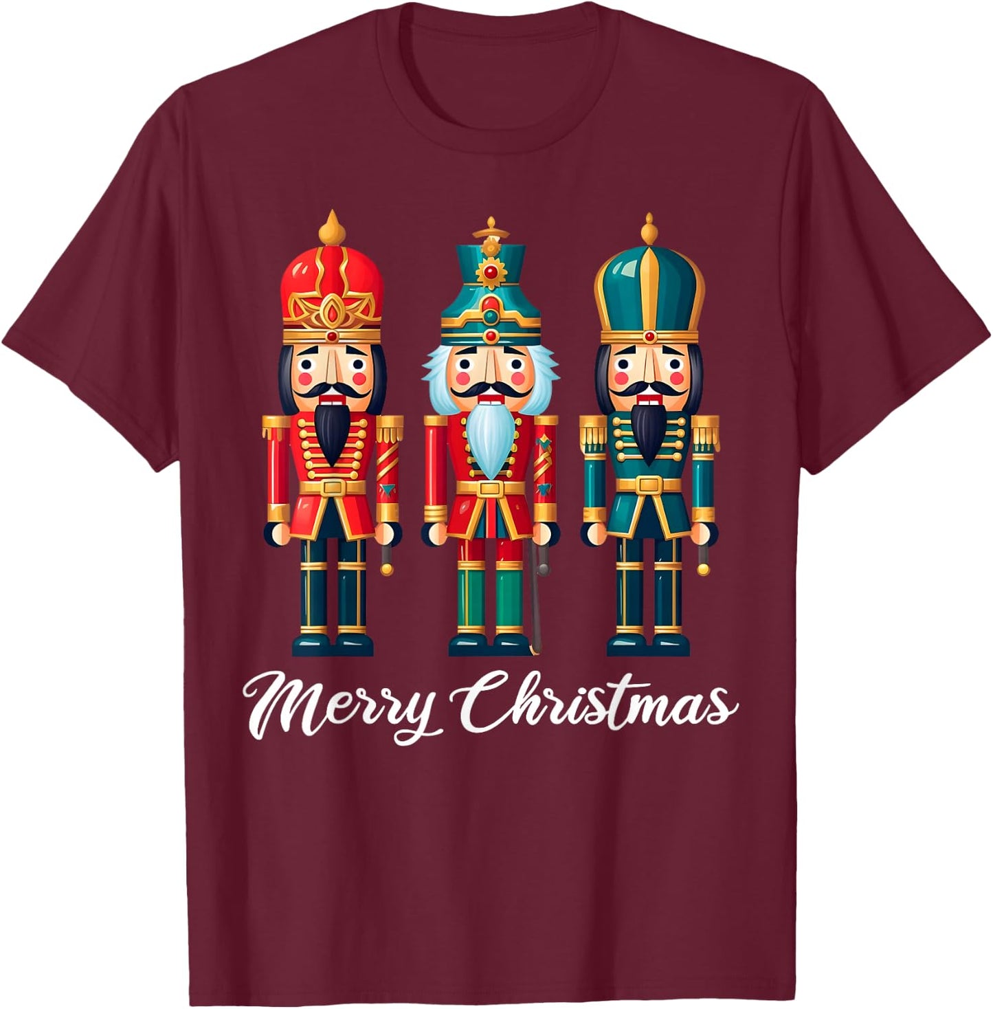 Merry Christmas Nutcracker Ballet Festive Xmas Men Women T-Shirt - T-Shirt | Maroon