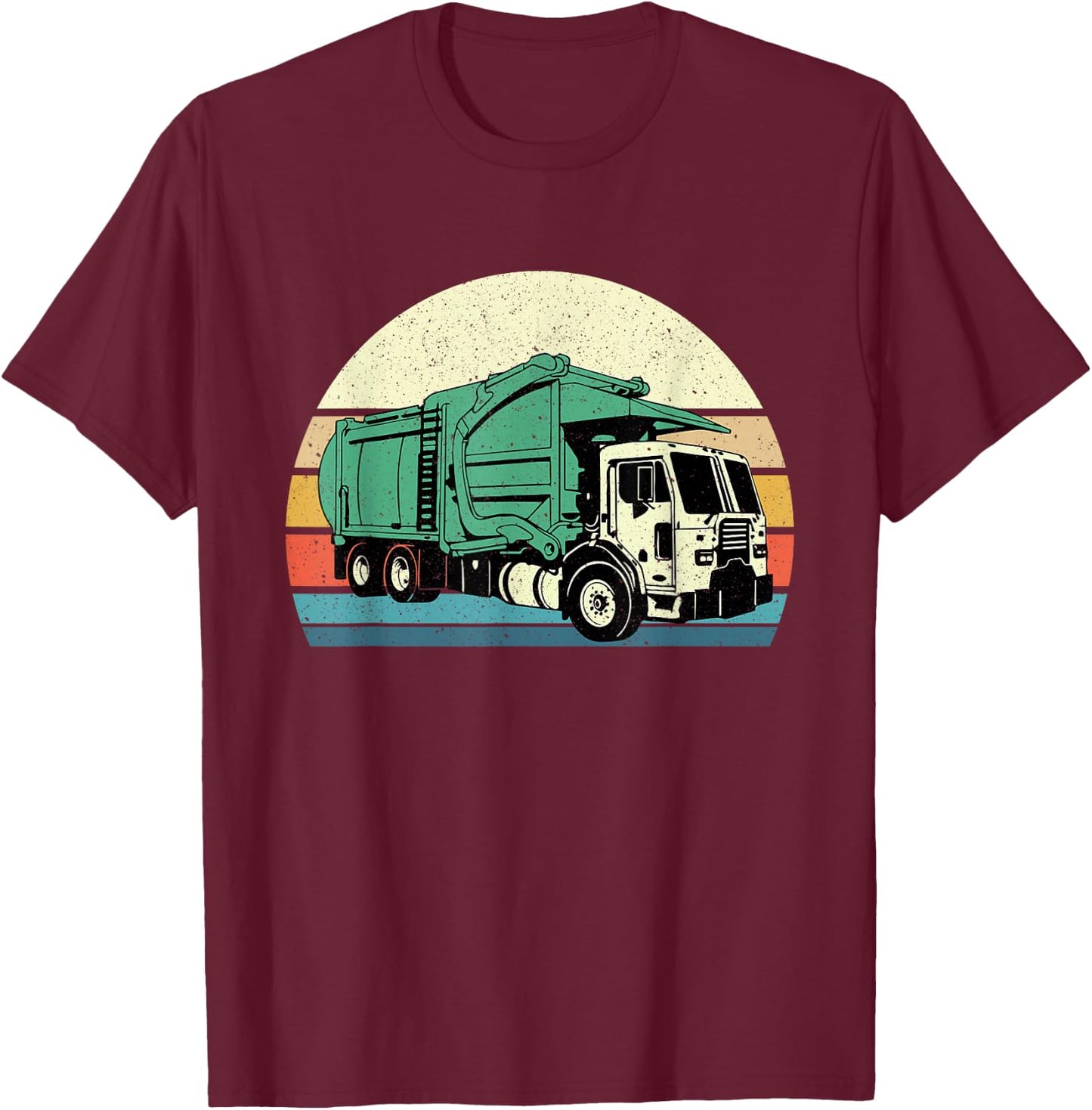 Retro Garbage Truck - Dump Trash Collector Recycling Lover T-Shirt - T-Shirt | Maroon