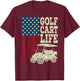 Golf Cart Life Shirt Men Women Kids American Flag Funny Dad T-Shirt - T-Shirt | Maroon