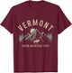 Vermont Green Mountain State Moose Vintage Pride T-Shirt - T-Shirt | Maroon