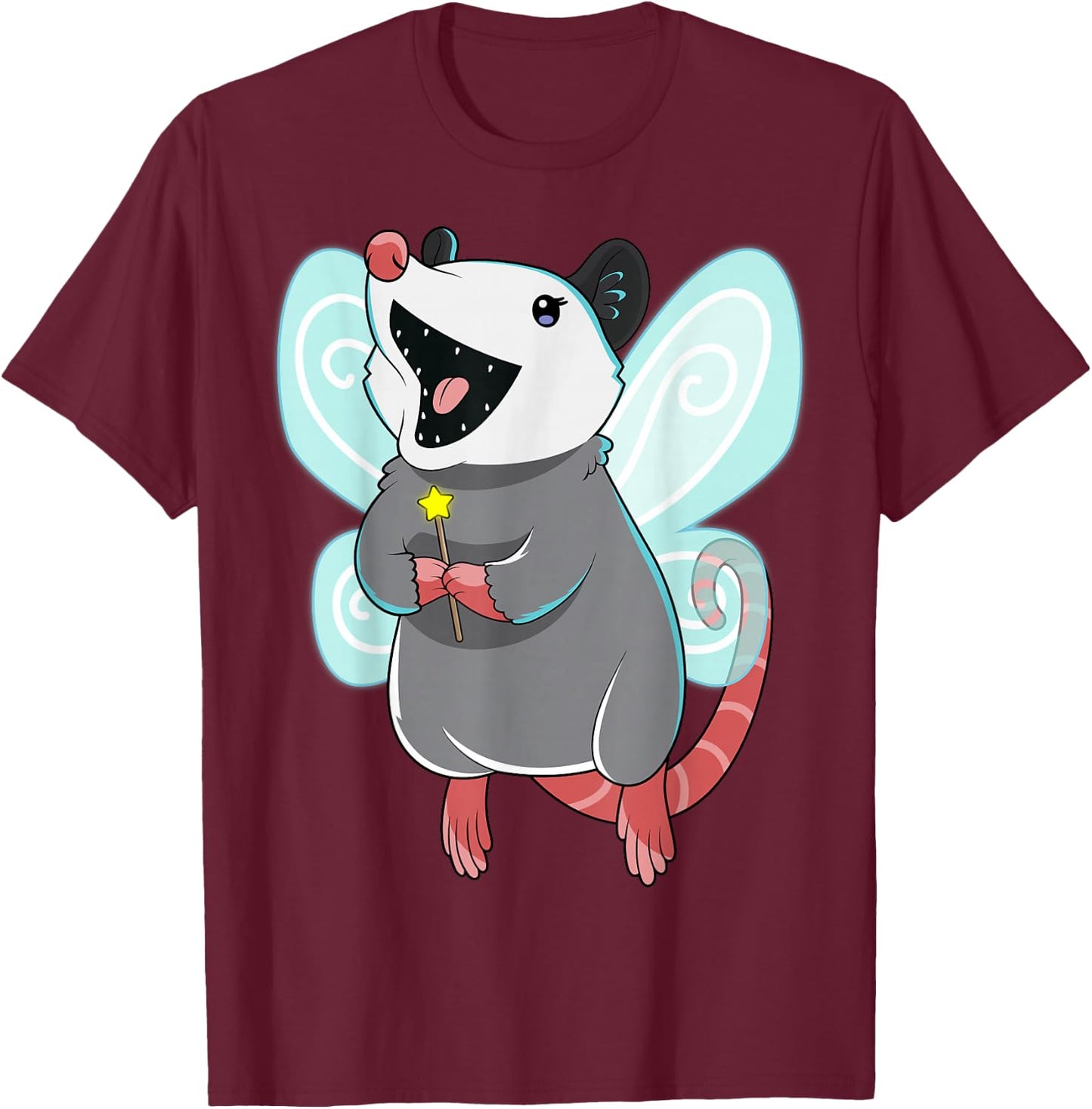 Trash Fairy Opossum Magical Trash Possum Mystical Wildlife T-Shirt - T-Shirt | Maroon