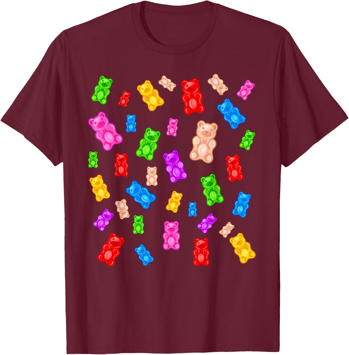 Gummy Bear Candy Mix T-Shirt - T-Shirt | Maroon