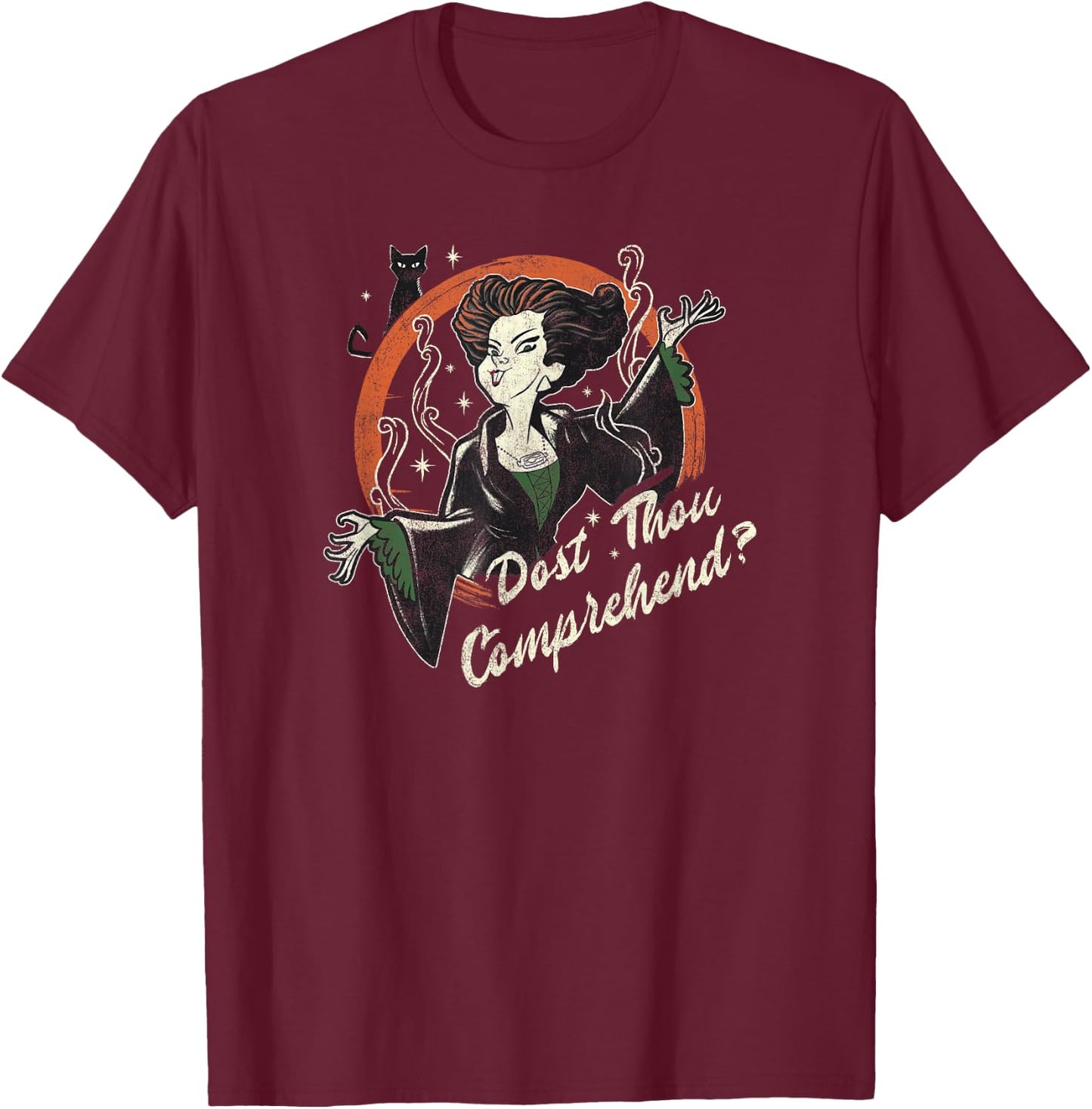 Disney Hocus Pocus Winifred Sanderson Dost Thou Comprehend? T-Shirt - T-Shirt | Maroon