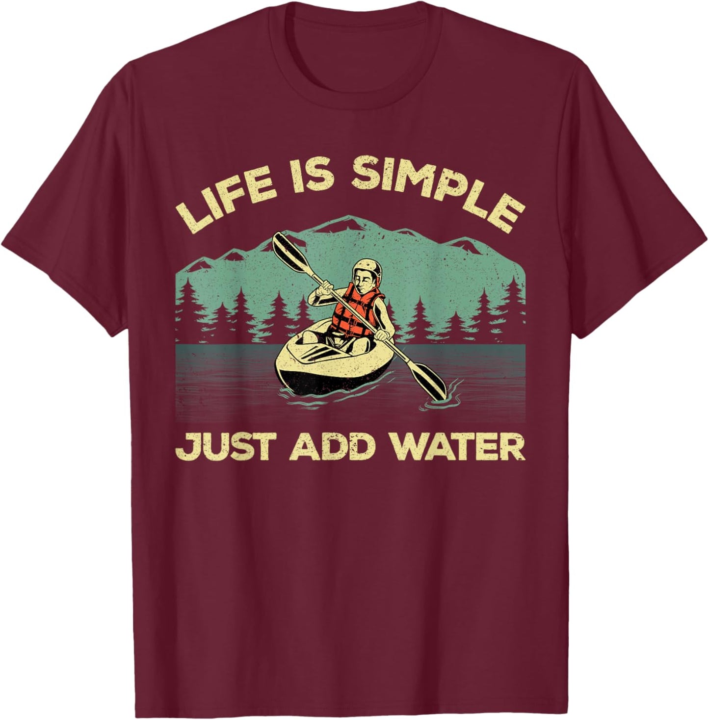 Funny Kayaking Design Women Paddling Canoeing Lover T-Shirt - T-Shirt | Maroon