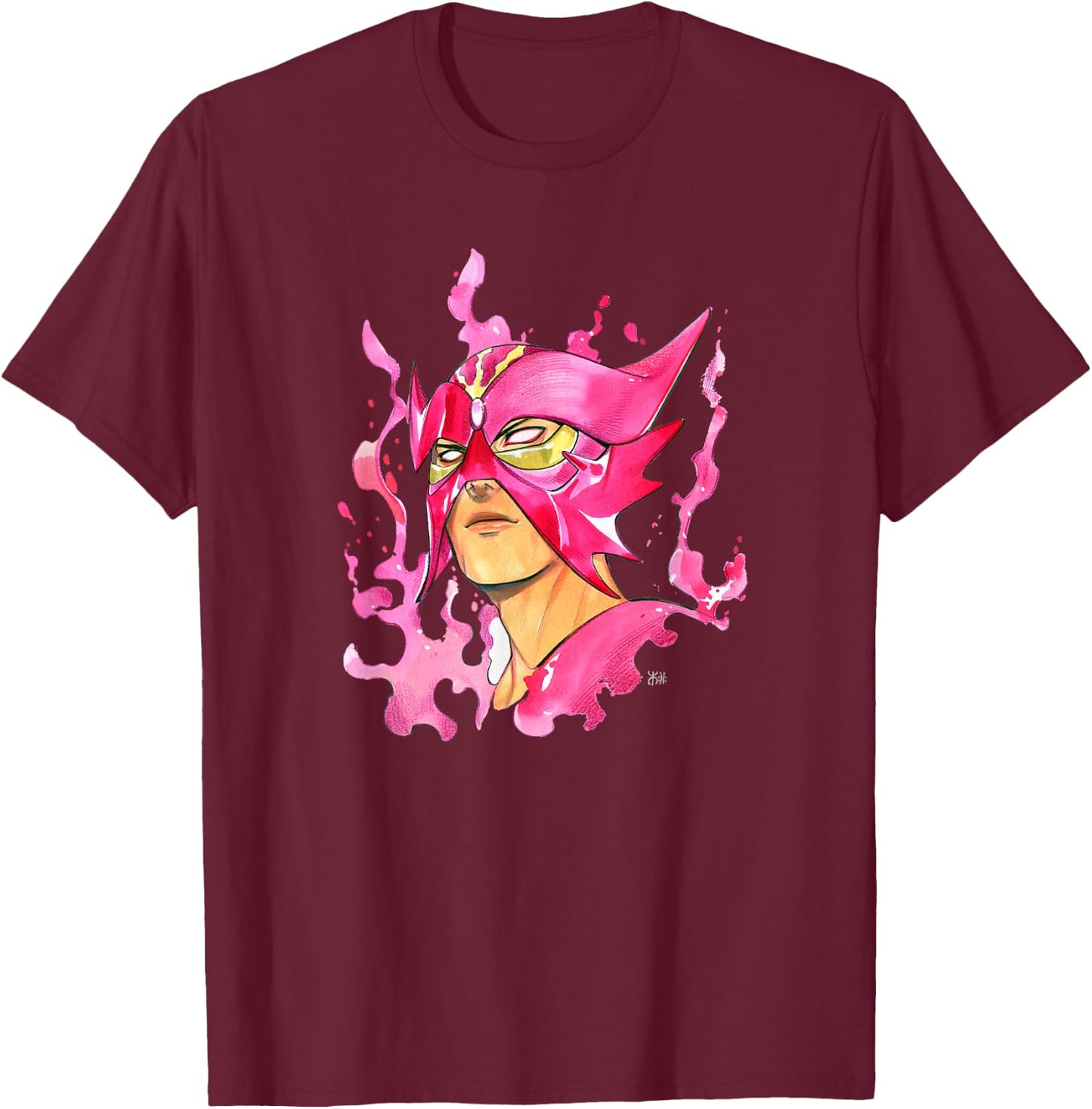 Marvel Comics Retro Classic X-Men Sunfire Flame Portrait T-Shirt - T-Shirt | Maroon
