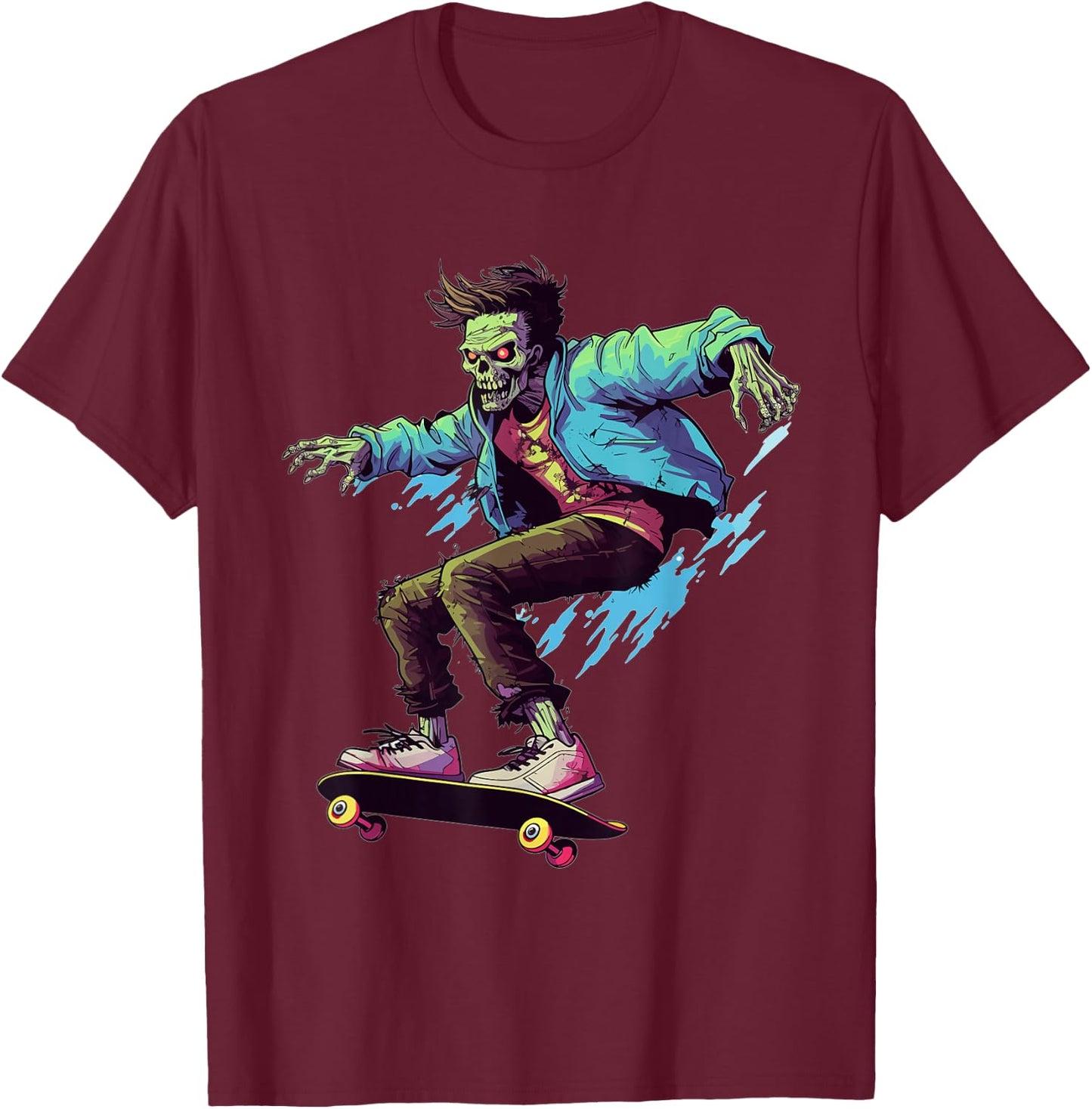 Zombie - Skateboard Skateboarder Skateboarding Skater T-Shirt - T-Shirt | Maroon