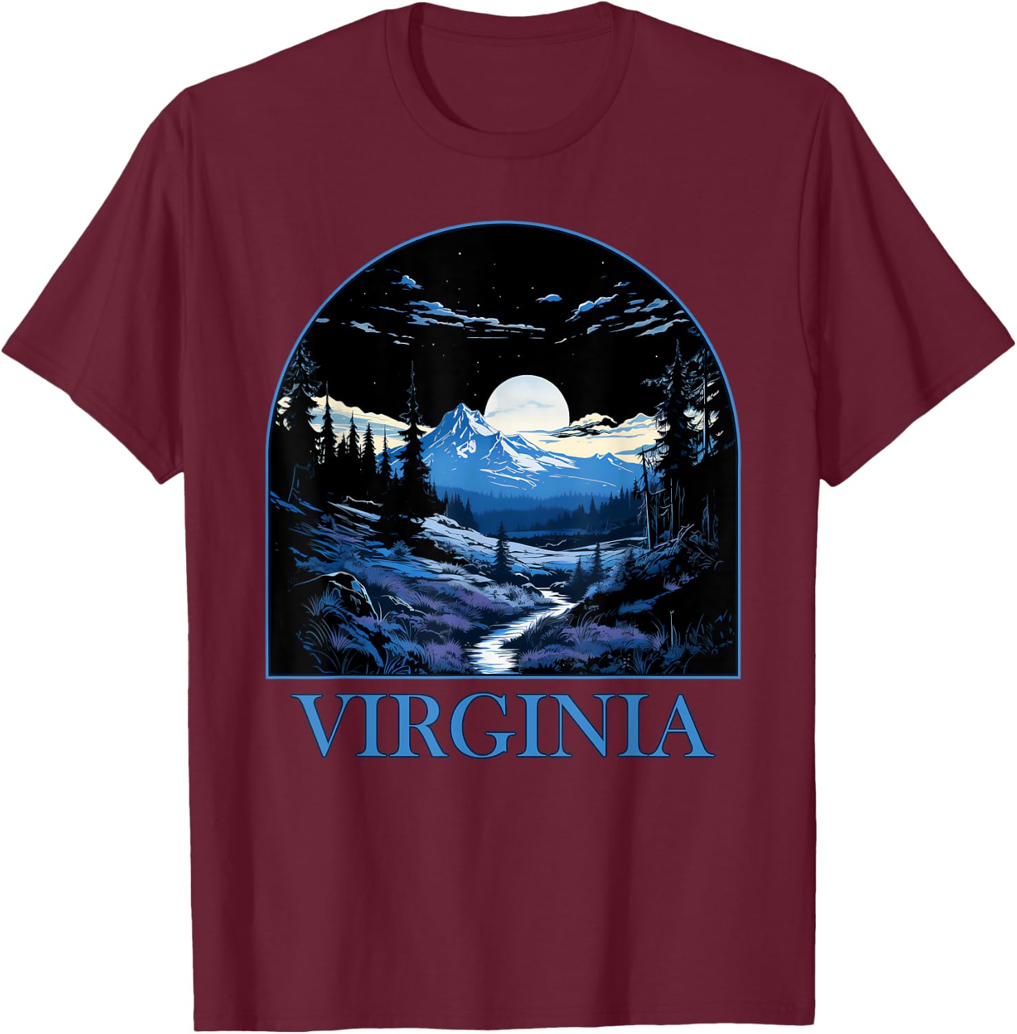 VIRGINIA VA Mountain State Pride and Mountains T-Shirt - T-Shirt | Maroon