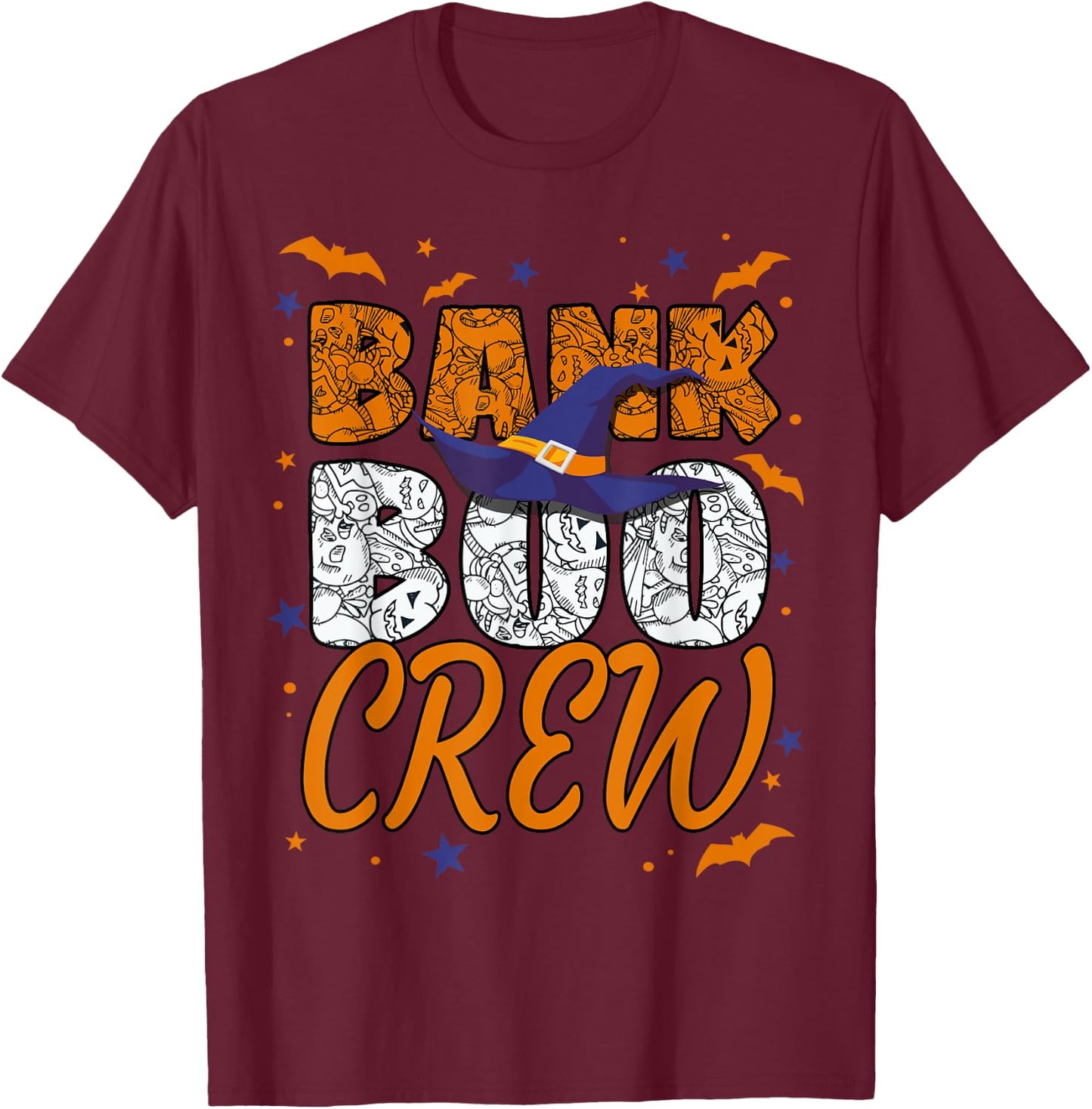 Bank Boo Crew Halloween Banker Bank Teller Matching T-Shirt - T-Shirt | Maroon