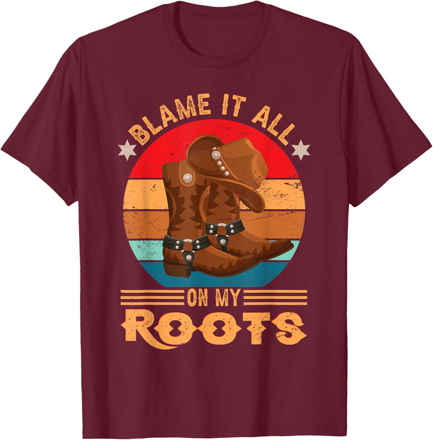 Funny Country Music Graphic Women Men Cowgirl Boots Western T-Shirt - T-Shirt | Maroon