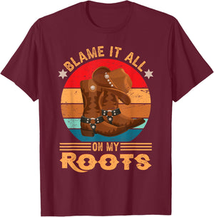 Funny Country Music Graphic Women Men Cowgirl Boots Western T-Shirt - T-Shirt | Maroon