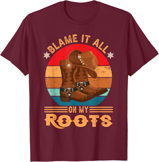 Funny Country Music Graphic Women Men Cowgirl Boots Western T-Shirt - T-Shirt | Maroon