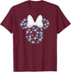Disney Minnie Mouse September Birth Month Birthstone Flowers T-Shirt - T-Shirt | Maroon