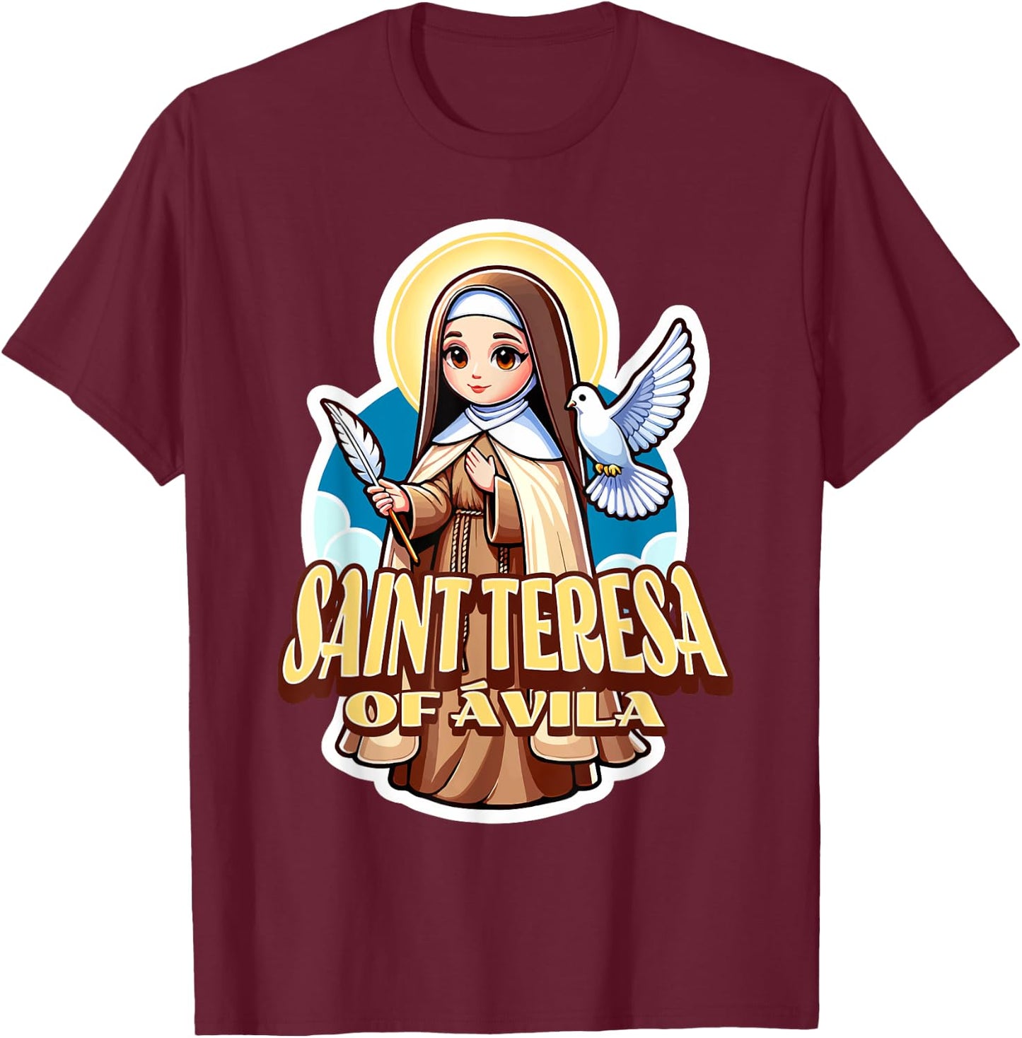 St Teresa of Avila Interior Castle Catholic Patron Saint Kid T-Shirt - T-Shirt | Maroon