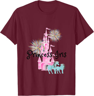 Kids Princess Iris Name Girls Personalized Custom T-Shirt - T-Shirt | Maroon