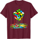 Melting Cube Math Speedcubing Lovers Boys T-Shirt - T-Shirt | Maroon