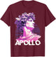 Apollo Greece God Glitch Aesthetic Greek Vaporwave T-Shirt - T-Shirt | Maroon