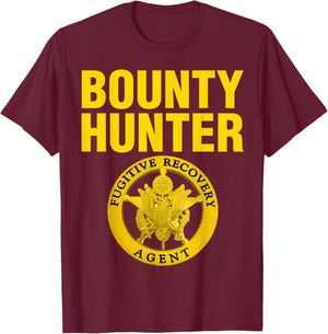 Bounty Hunter Costume Bail Bondsman T-Shirt - T-Shirt | Maroon