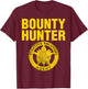 Bounty Hunter Costume Bail Bondsman T-Shirt - T-Shirt | Maroon