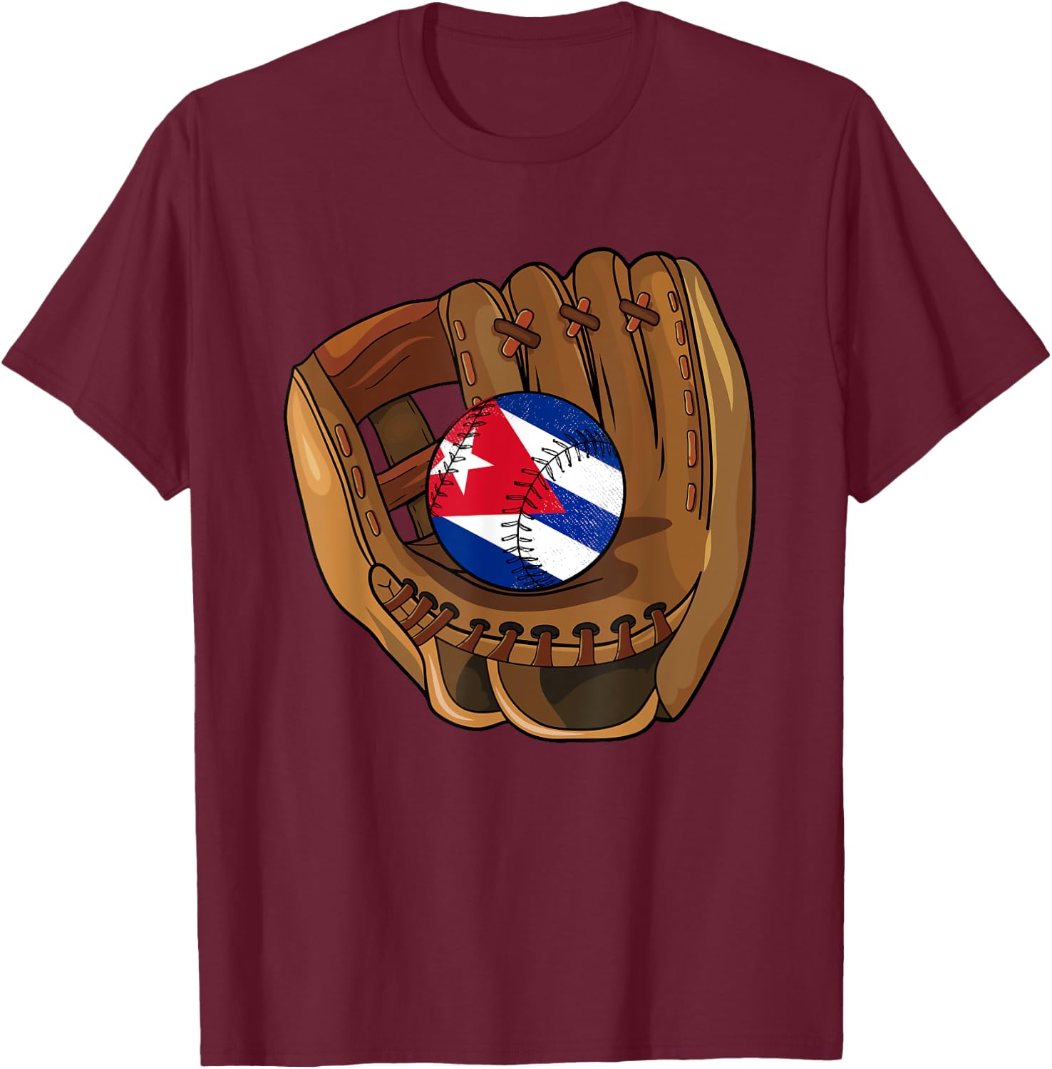Cuban Baseball Sport Cuba Baseball T-Shirt - T-Shirt | Maroon