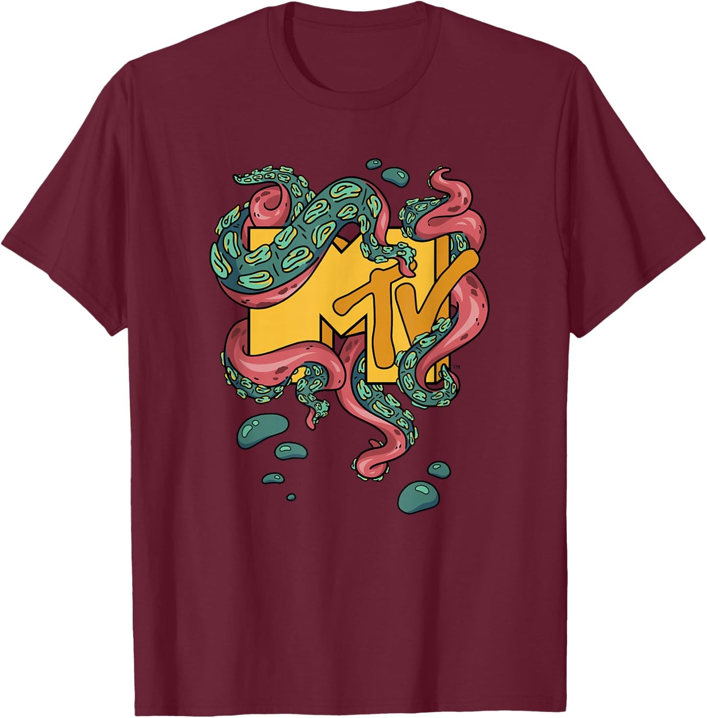 MTV Music Television Tentacle Logo T-Shirt - T-Shirt | Maroon