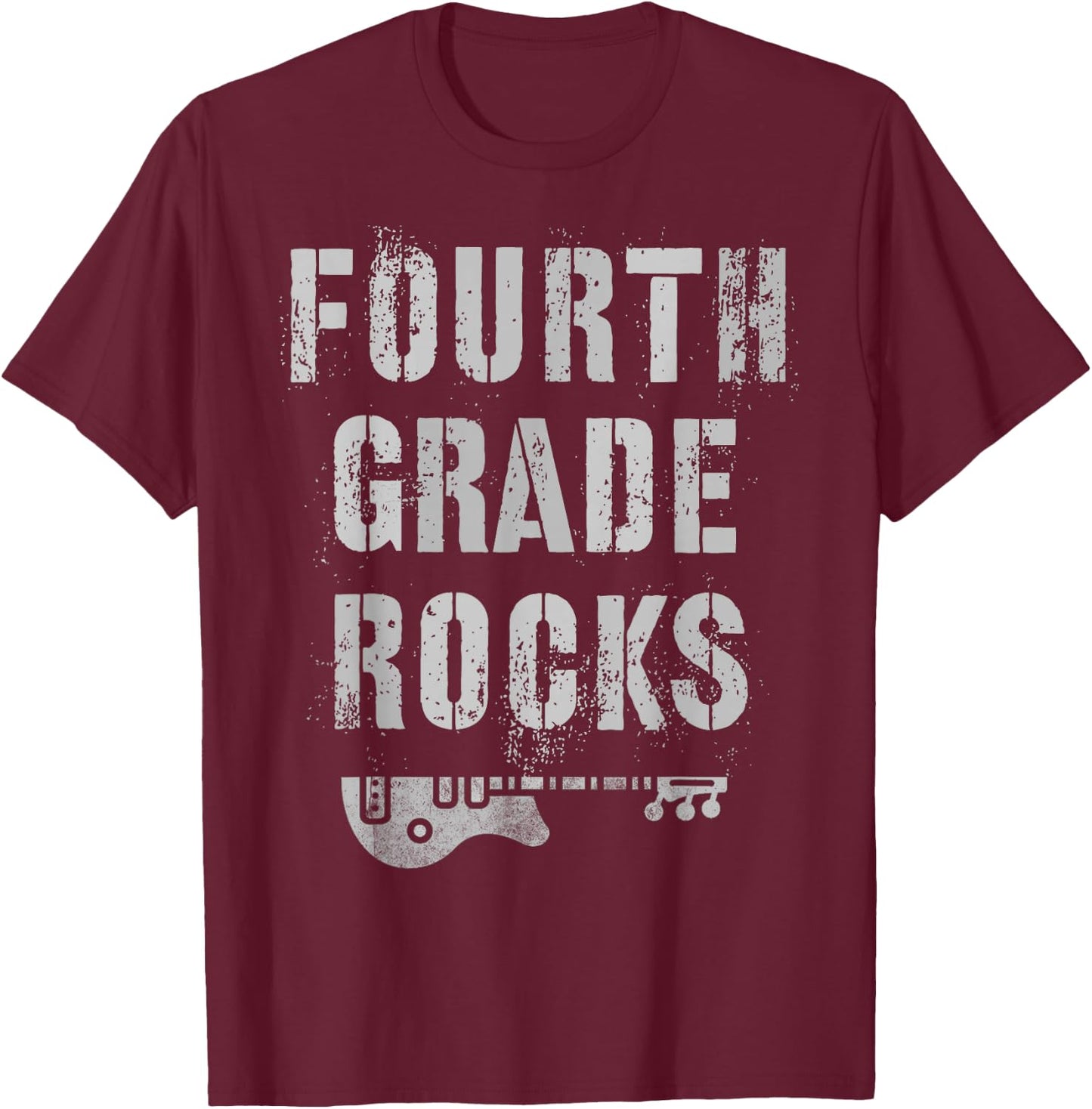 4th GRADE Rocks Teacher Rockstars I Teach Ready To Rock T-Shirt - T-Shirt | Maroon