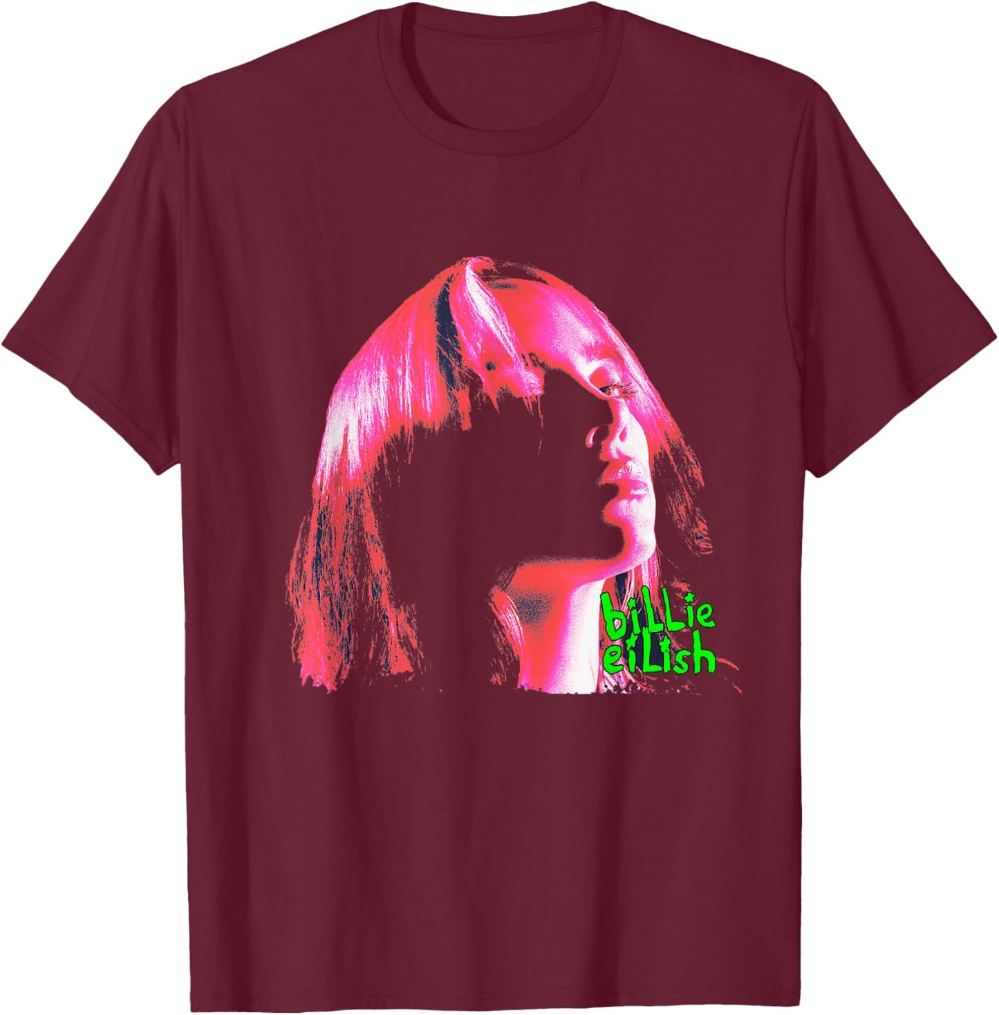 Official Billie Eilish Photographic T-Shirt - T-Shirt | Maroon