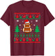 Football Santa Hat Ugly Christmas Sweaters Funny Christmas T-Shirt - T-Shirt | Maroon